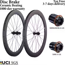 Ensemble de roues en carbone CSC 700C – Frein à disque céramique, Tubeless à talon, 25mm
