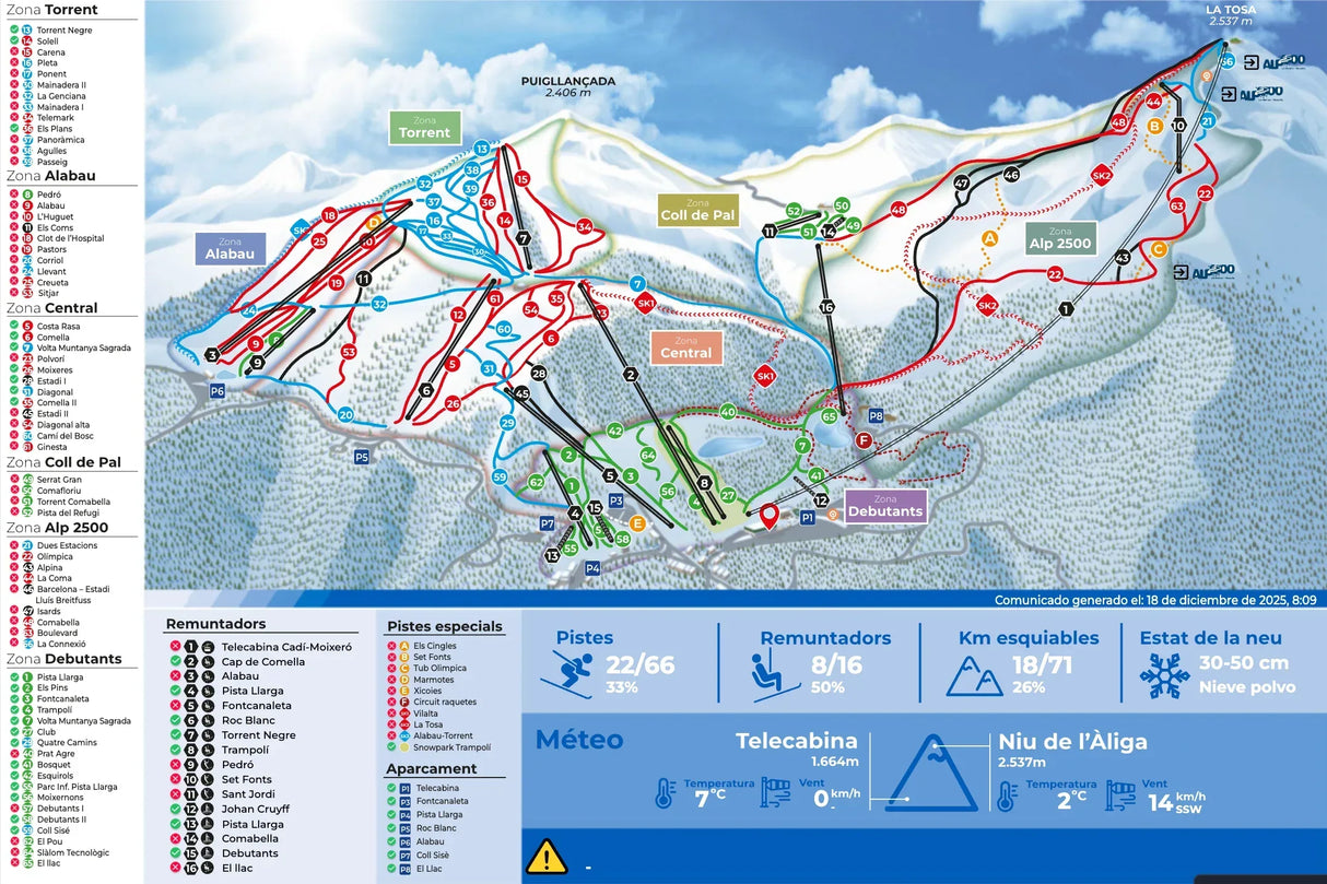 Mapa pistas La Molina - -CaranvaSports - temporada 2026